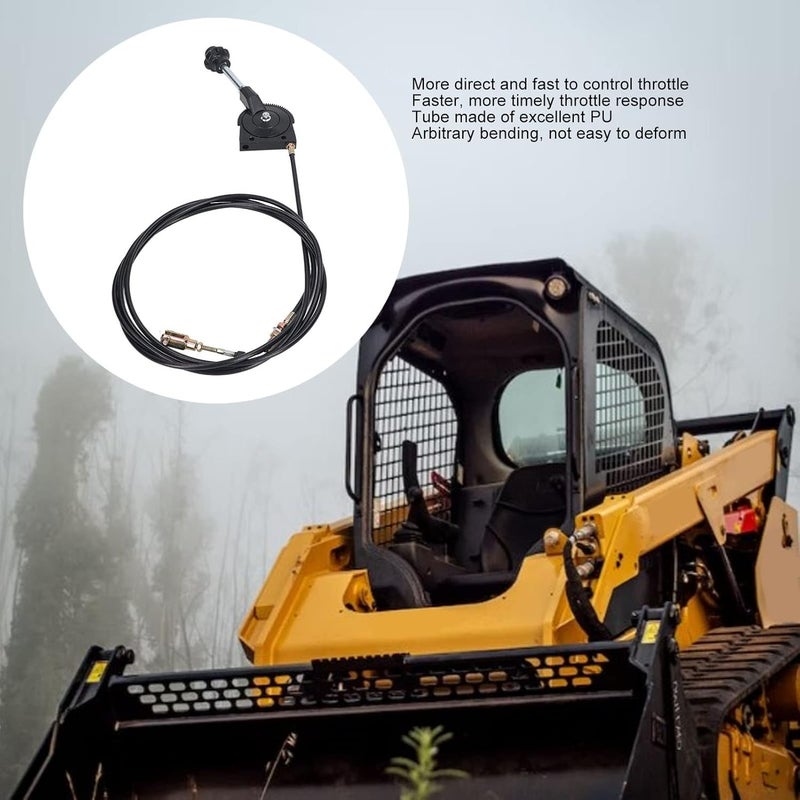 Naroote Manual Throttle Cable, 3.5m Controller Throttle Cable Quick Release Throttle with Pivot Joint Excavator Throttle Cable for Heavy Equipment - Image 5